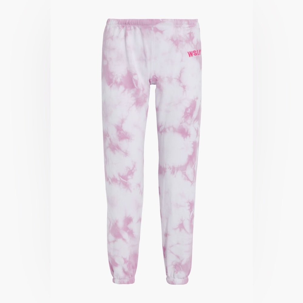 NWT WSLY THE ECOSOFT TIE-dyed ORGANIC COTTON-BLEND‎ FLEECE TRACK PANTS, SIZE XS